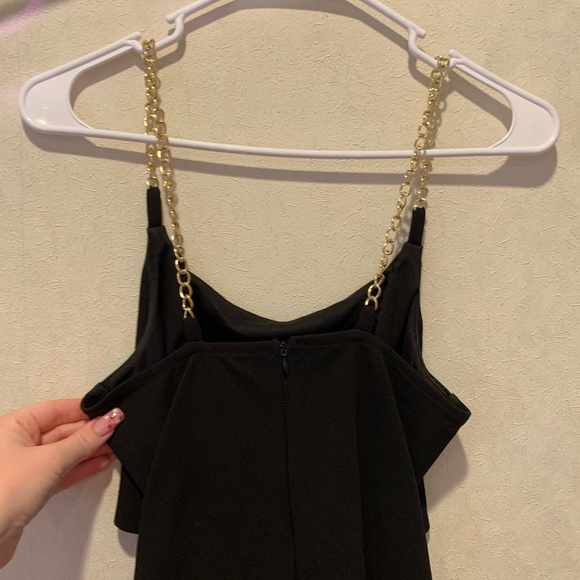 Black with Chain Straps Dress Size 4 - Picture 2 of 4